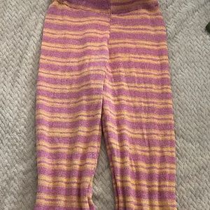 STRIPPED FLARE knit leggings